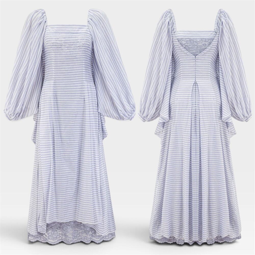 Beulah maxi dress balloon sleeves striped boho Small - Picture 9 of 11